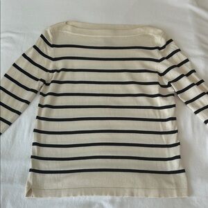 Ralph Lauren Black Label Cream and Black Striped Sweater